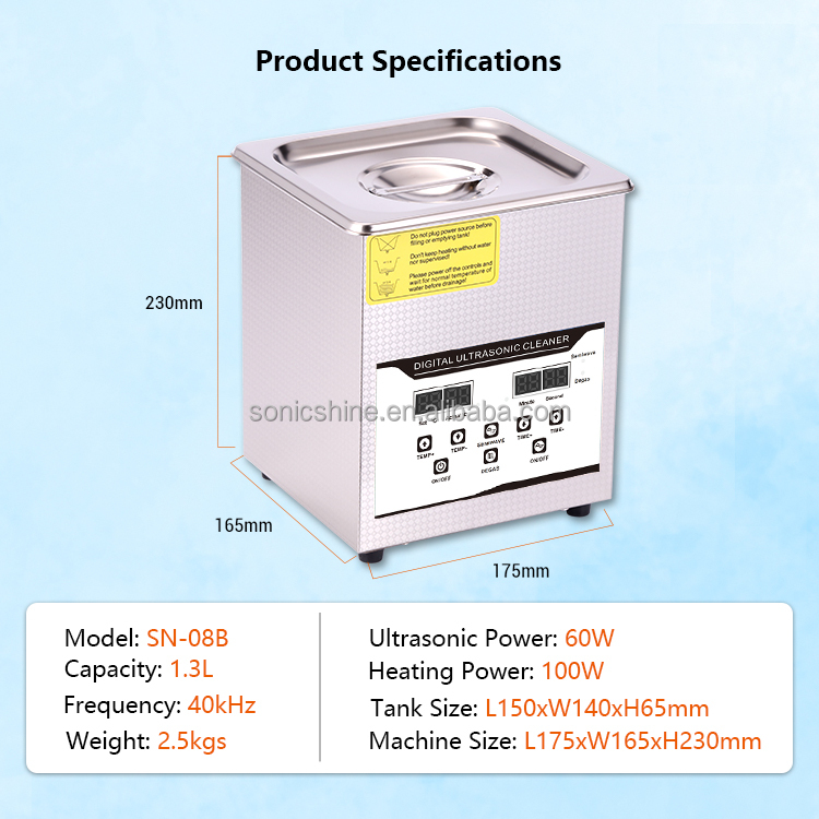 SN-08B 1.3L Limpador Ultrassôn - Medical Lab Machines avaliação e preço
